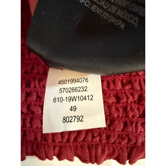 White House Black Market WHBM Red Zebra Burnout Silk Blend Top Size 8P (038) - Picture 10 of 10